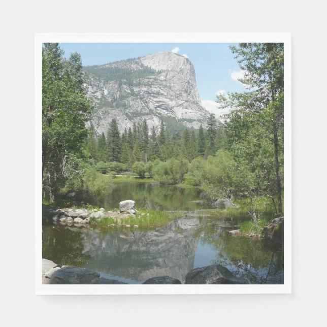 Mirror Lake View in Yosemite National Park Paper Napkins (Front)