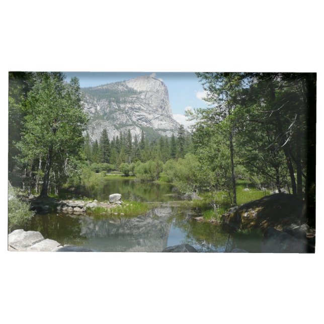 Mirror Lake View in Yosemite National Park Place Card Holder (Front)