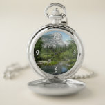Mirror Lake View in Yosemite National Park Pocket Watch