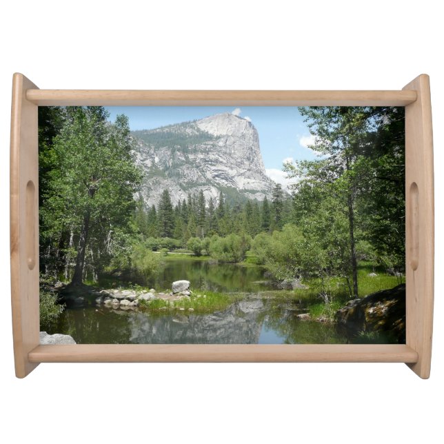 Mirror Lake View in Yosemite National Park Serving Tray (Front)
