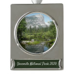 Mirror Lake View in Yosemite National Park Silver Plated Banner Ornament
