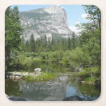 Mirror Lake View in Yosemite National Park Square Paper Coaster