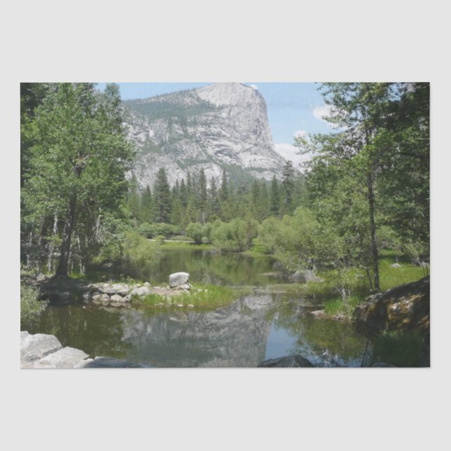 Mirror Lake View in Yosemite National Park Tissue Paper (Front)