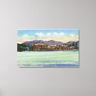 Mirror Lake View of the Lake Placid Club in Canvas Print