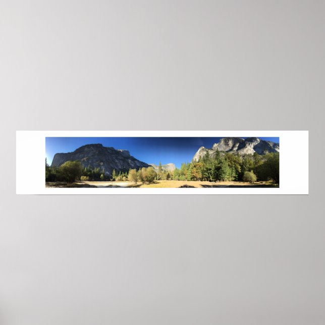 Mirror Lake Yosemite Panoramic Color Photography Poster (Front)