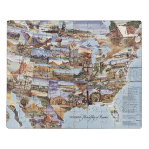 "Mirror Map of America" - Nature's Landmarks Jigsaw Puzzle