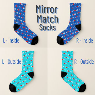Mirror Match: Inside Blue, Outside Aqua Blue, LOVE