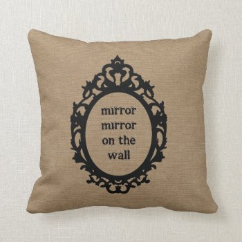 Mirror Mirror On The Wall Vintage Typography Chic Throw Pillow by iBella at Zazzle