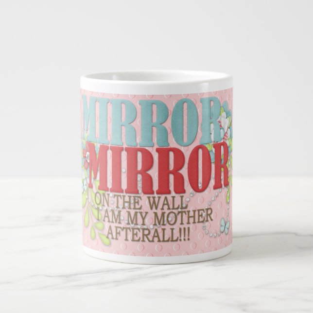 Mirror on the wall large coffee mug (Front)