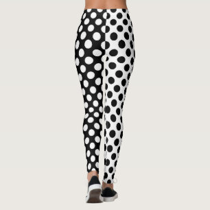 Mirror Opposites Black and White Polka Dot Leggings