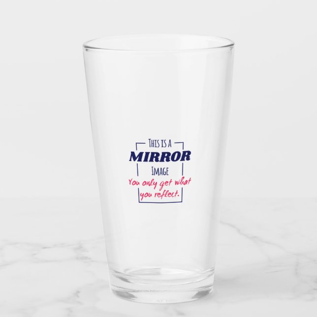 Mirror Reflection Mindset Motivational Design Glass (Front)