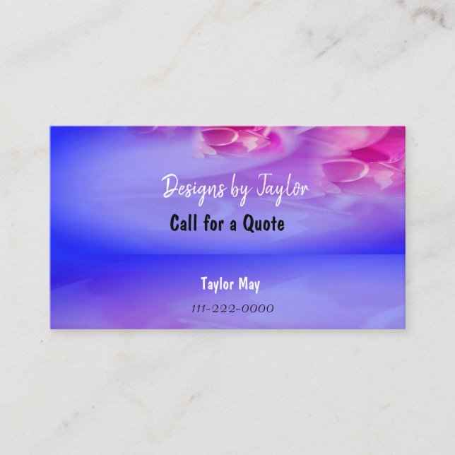 Mirror, Reflection, Purple, Floral Business Cards (Front)