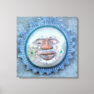 mirror sun-face wrapped canvas print