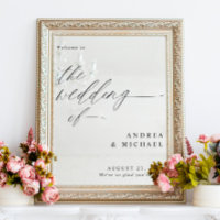 Mirror Wedding Welcome Sign Elegant Romantic