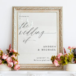 Mirror Wedding Welcome Sign Elegant Romantic