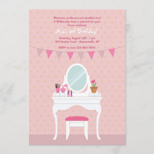 Mirrored Chest Spa Party Invitation