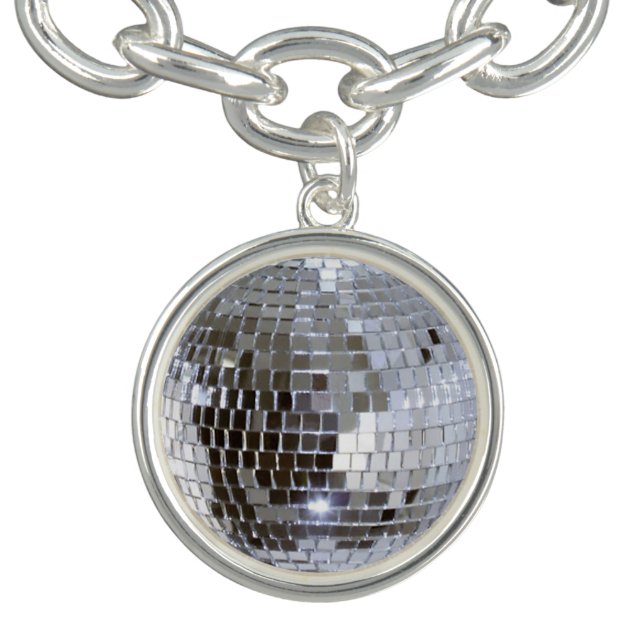 Mirrored Disco Ball 1 Charm Bracelet (Design)