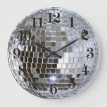 Mirrored Disco Ball 1 Large Clock at Zazzle