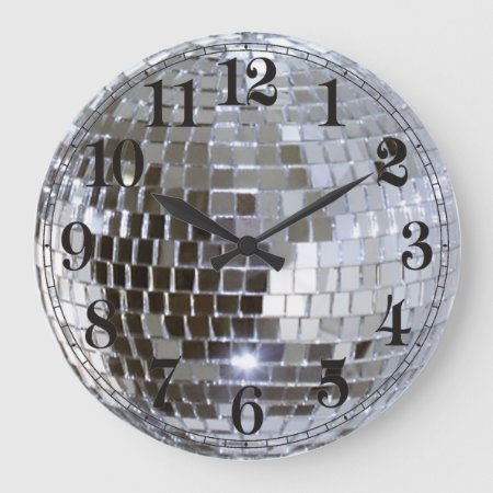 Mirrored Disco Ball 1 Large Clock