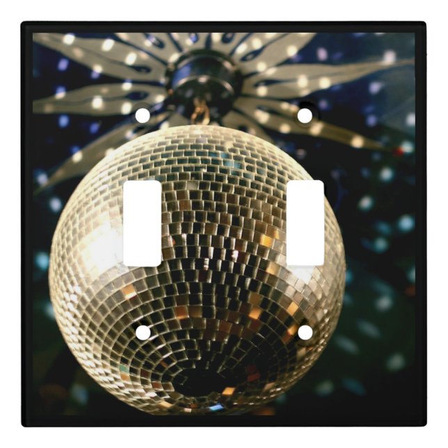 Mirrored Disco Ball 3 Light Switch Cover (Front)