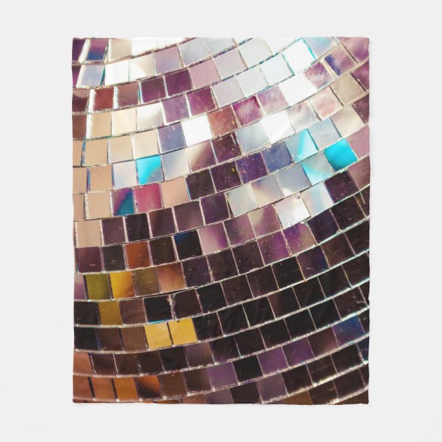 Mirrored Disco Ball Fleece Blanket (Front)