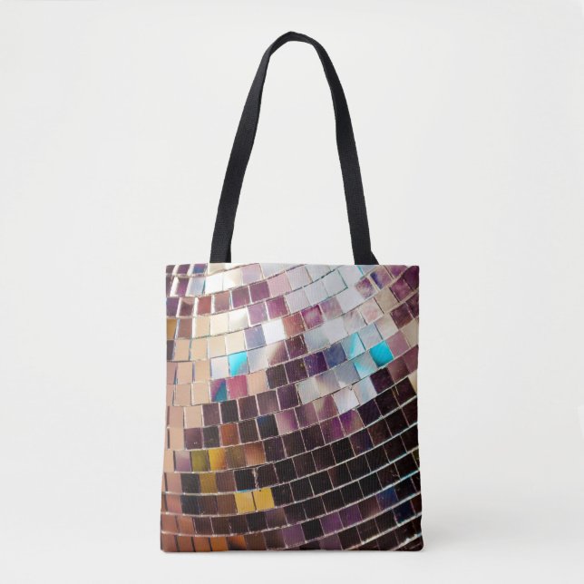 Mirrored Disco Ball Tote Bag (Front)