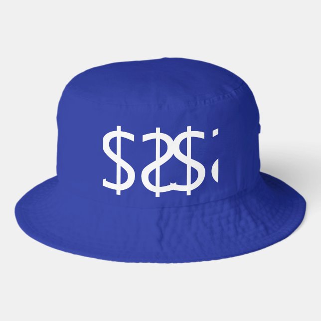  Mirrored Dollar $ign Royal Blue Trucker Hat (Front)