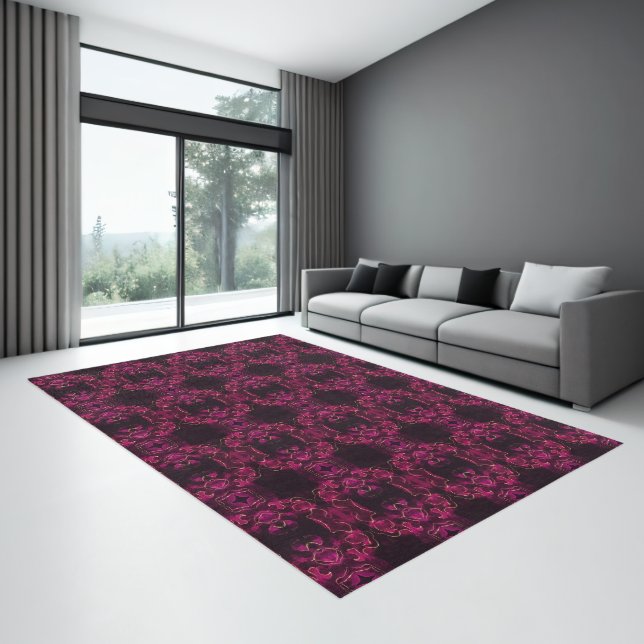 Mirrored Effect Hot Pink Alcohol Ink Rug (Insitu (Indoor 3))