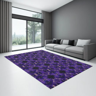 Mirrored Effect Indigo Purple Alcohol Ink Rug