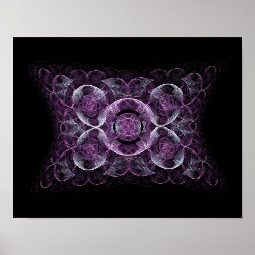 Mirrored Eye Fractal _ Light Purple Poster