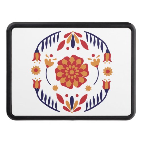 Mirrored flowers design hitch cover
