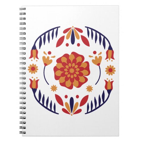 Mirrored flowers design notebook
