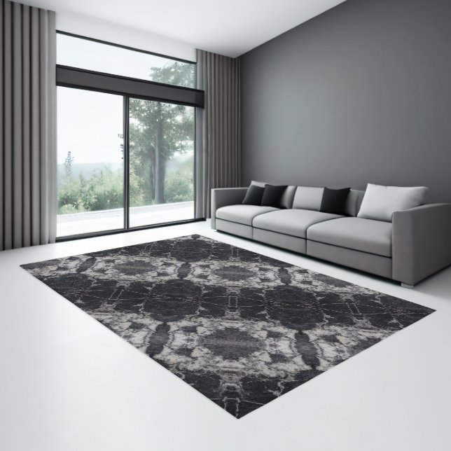 Mirrored Grey & Black Marble Rug (Insitu (Indoor 3))