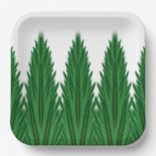 Mirrored Pines 9" Paper Plate
