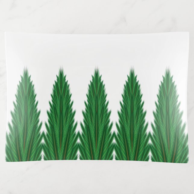 Mirrored Pines Large Glass Trinket Tray (Front)