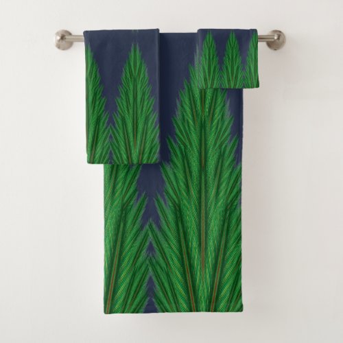 Mirrored Pines Midnight Bath Towel Set