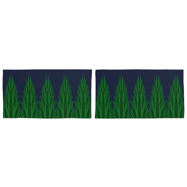 Mirrored Pines Midnight King Pillowcases (Front-Set)