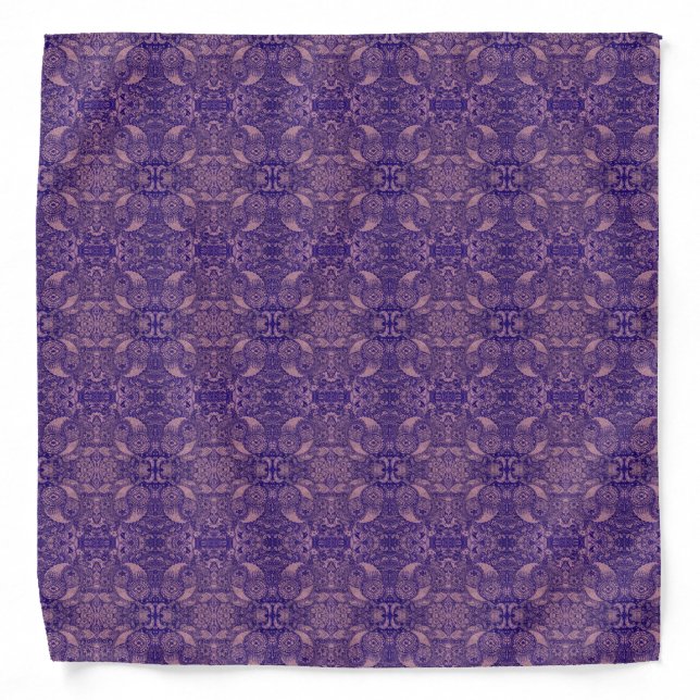 Mirrored Purple Paisley Nature Bandana (Front)
