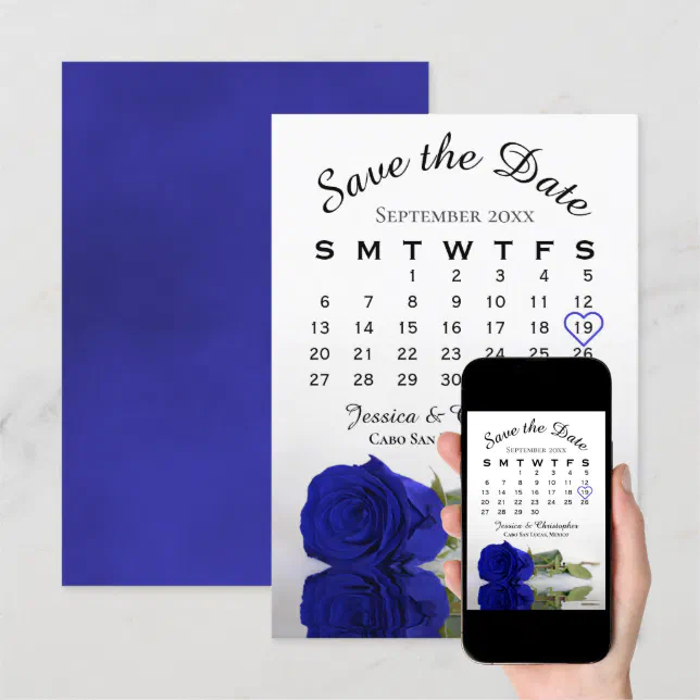 Royal Blue And Purple Wedding RSVP Postcard | Zazzle - View #9