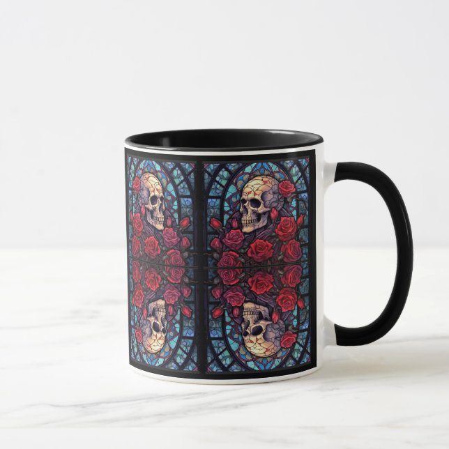Mirrored Skulls & Roses V2 Coffee Mug (Right)