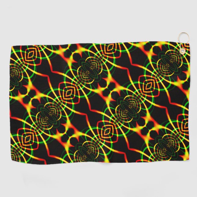 Mirroring, colorful spider legs and tentacles golf towel (Horizontal)
