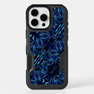 Mirroring formed flower and butterfly in dark blue iPhone 16 pro max case