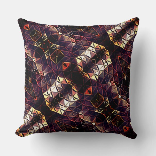 Mirroring of triangles generating strange shapes   throw pillow (Front)