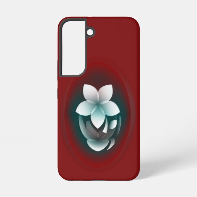 Mirroring white flower samsung galaxy case (Back)