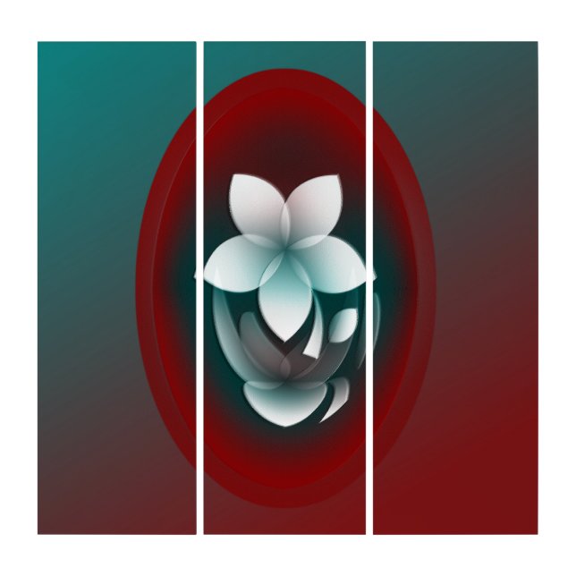 Mirroring white flower triptych (Front)