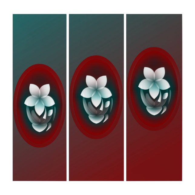 Mirroring white flower triptych (Front)