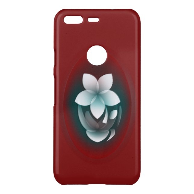 Mirroring white flower uncommon google pixel case (Back)