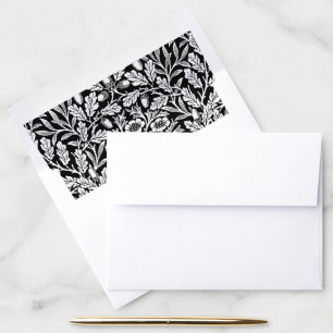 Mirrors's Acorns and Oak Leaves Black & White Envelope Liner
