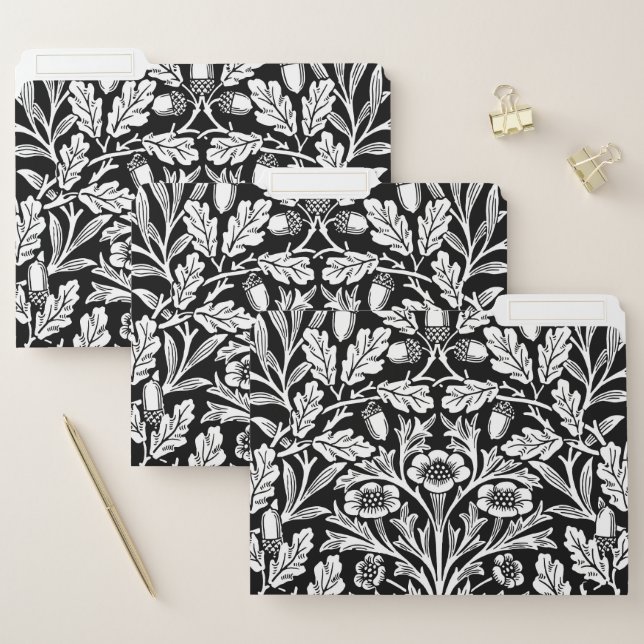 Mirrors's Acorns and Oak Leaves Black & White File Folder (Set)