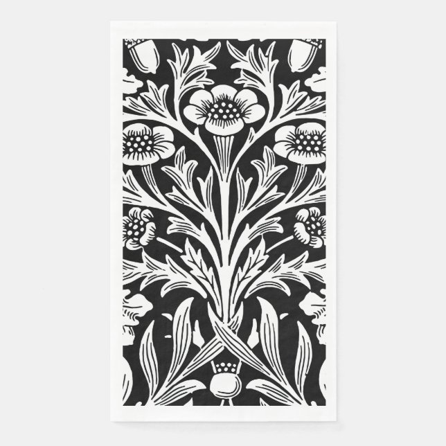 Mirrors's Acorns and Oak Leaves Black & White Paper Guest Towels (Front)